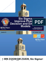 Six Sigma Improve Phase - Decision and Empirical Models: BITS Pilani