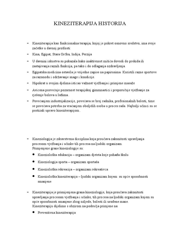 Kineziterapija | PDF