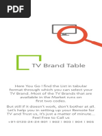 Table Cards TV