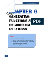 CHAPTER 6 - GENERATING FUNCTIONS AND RECURRENCE RELATIONS
