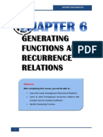 Chapter 6 - Generating Functions and Recurrence Relations