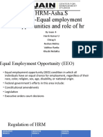 HRM-Asha.S Topic-Equal Employment Opportunities and Role of HR