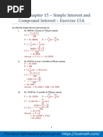 Class 8: Chapter 15 - Simple Interest and Compound Interest - Exercise 15A