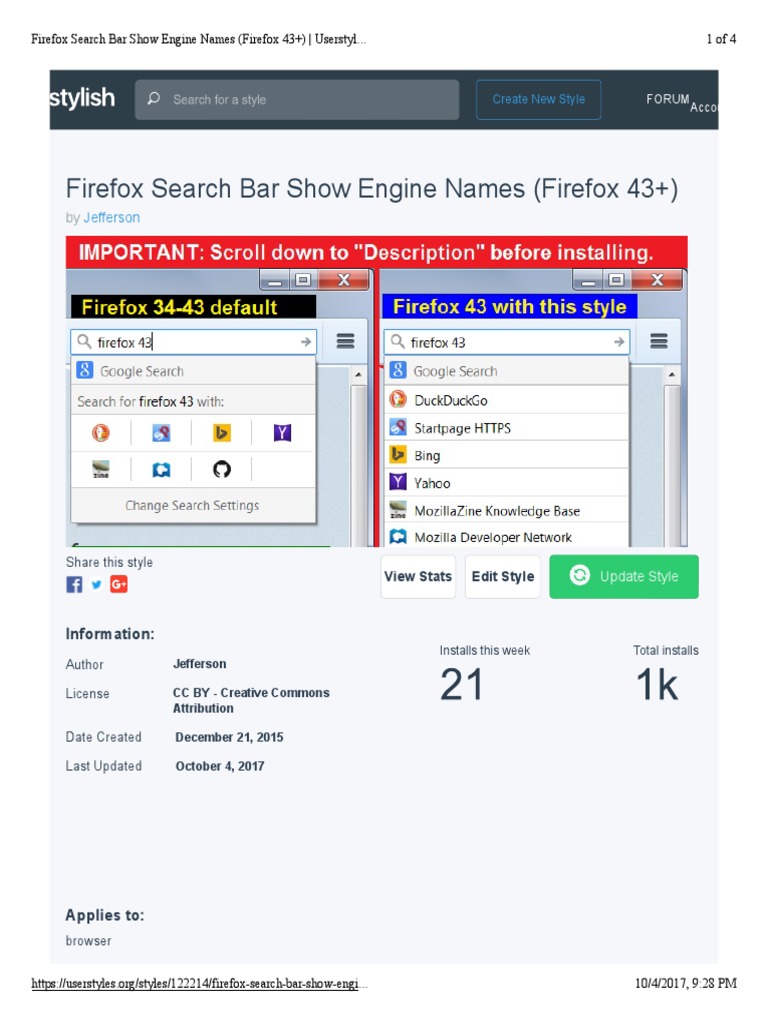 Firefox Search Bar Engine Names Style | PDF | Creative Commons License ...