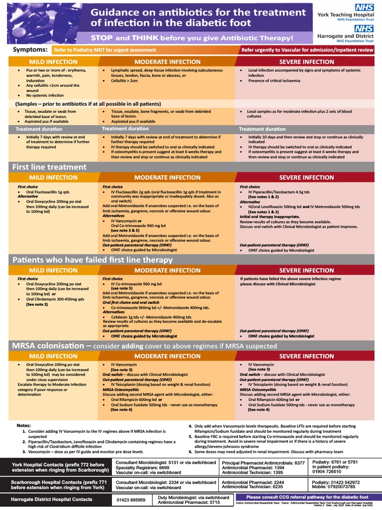 Ny Diabetic Foot Infection Antibiotic Treatment Guidelines 2020 | PDF ...