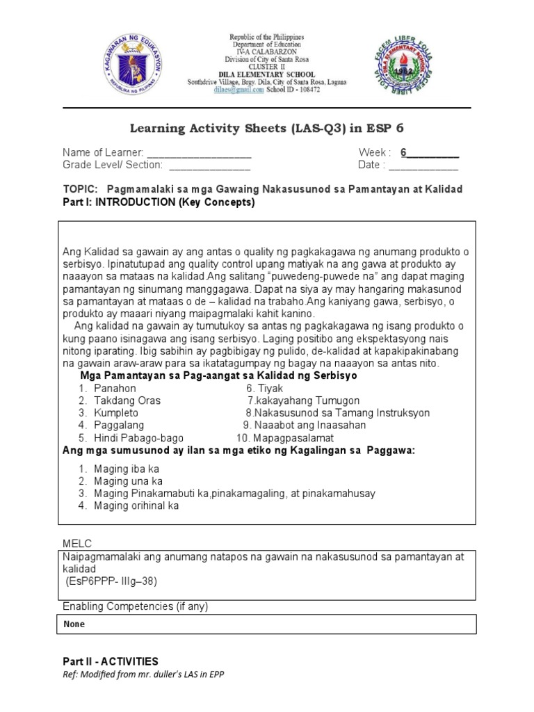 Las Esp6 Q3 W6 | PDF