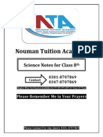 Nouman Tuition Academy: Science Notes For Class 8
