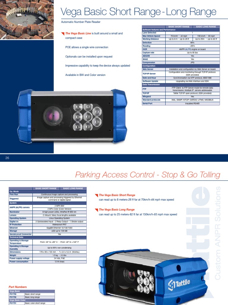 Vega Basic Short Range - Long Range: Automatic Number Plate Reader ...