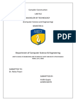 Compiler Construction Lab File Bachelor of Technology (Computer Science and Engineering) Semester-6
