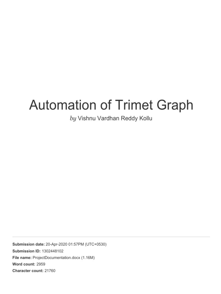 Automation of Trimet Graph PDF Information And Communications Technology Science And