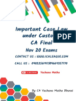 Important Case Law Under Customs - CA Final Nov 20