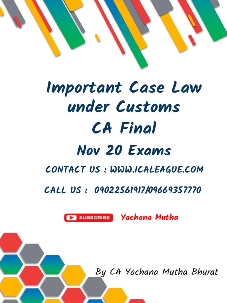 Key Customs Case Laws Overview | PDF | Taxes | Laptop