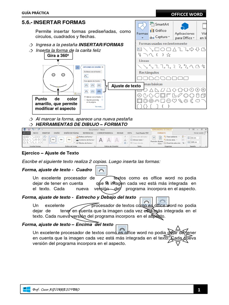 Cómo insertar formas en Word | PDF | Microsoft Word | Informática