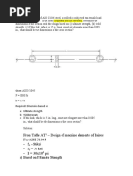 From Table AT7 - Design of Machine Elements of Faires For AISI C1045 - S 96 Ksi - S 59 Ksi - E 30 x10 Psi A) Based On Ultimate Strength