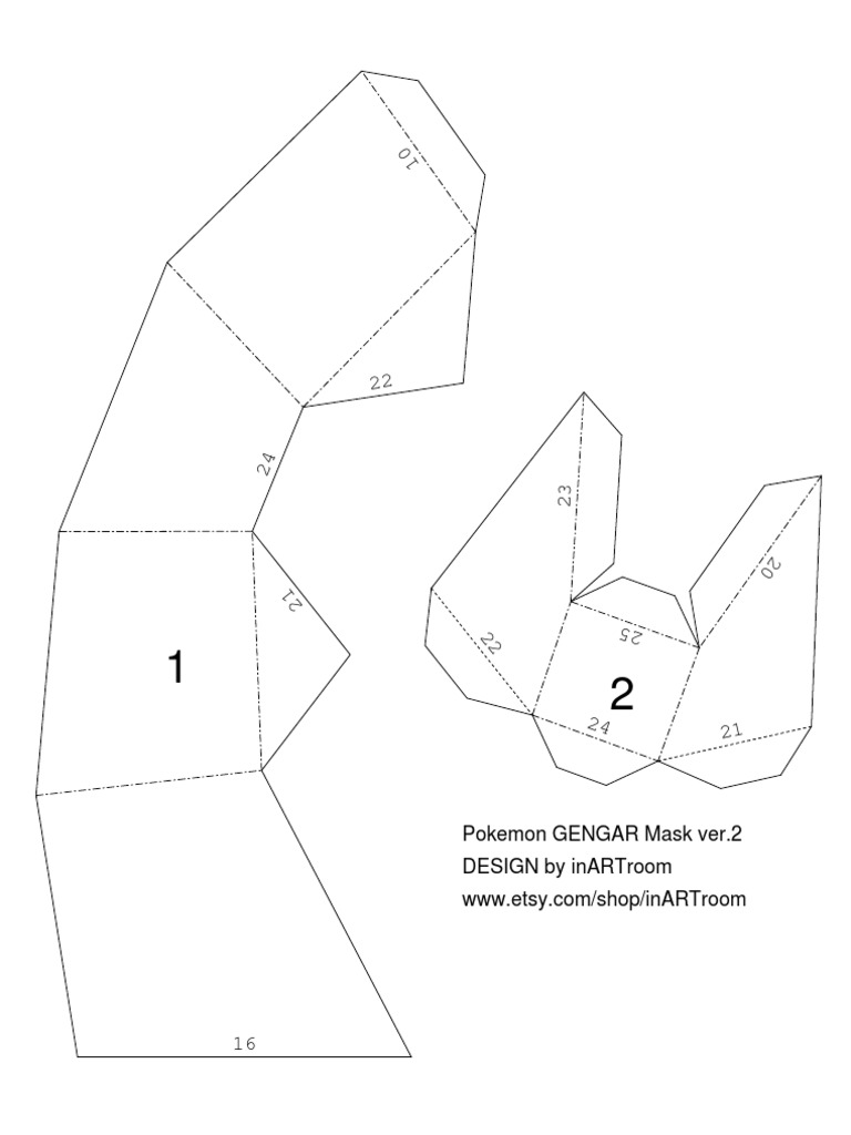 template gengar mask ver 2 | pdf | pokémon