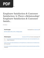 Employee Satisfaction & Customer Satisfaction: Is There A Relationship? Employee Satisfaction & Customer Satisfa..