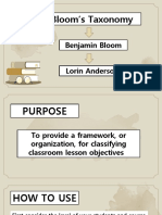 Bloom's Taxonomy: Benjamin Bloom Lorin Anderson