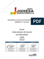 Acreditar Plan Anual de Seguridad y Salud en El Trabajo Del Año 2020