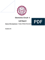 Electronics Circuit - 1 Lab Report: Name of The Experiment - Study of Diode Characteristics