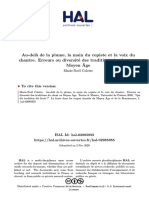 Au Dela de La Plume La Main Du Copiste Et La Voix Du Chantre. Erreurs Ou Diversite Des Traditions Du Chant Au Moyen Age