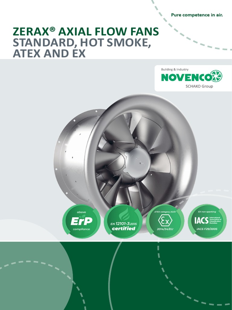 Standard, Hot Smoke, Atex and Ex: Zerax® Axial Flow Fans | PDF ...