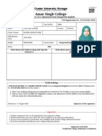 CUS-20-SHA-10423 Semester 3 & 4 Admission Form - CUSrinagar