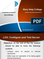 Mary Help College: Introduction To Windows Server 2003 Sp2