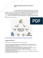 Unit I - General Concepts and Science Technology and Society Historical Developments Overview