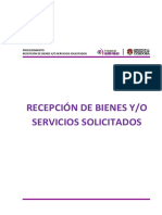 Recepcion de Bienes y o Servicios Solicitados