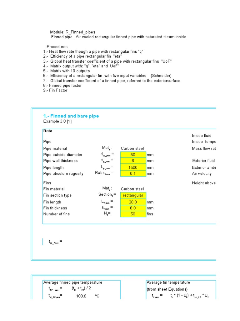 Finned vs. Bare Pipe Heat Transfer | PDF | Pipe (Fluid Conveyance ...