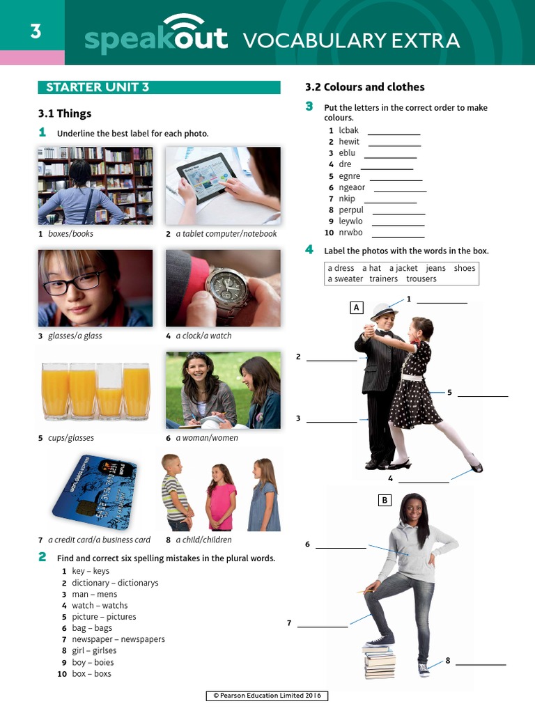 Speakout 2nd Edition Vocabulary Extra Starter Unit 3 | PDF | Crossword
