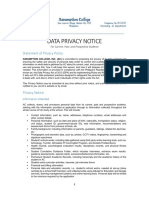 Data Privacy Notice: Statement of Privacy Policy