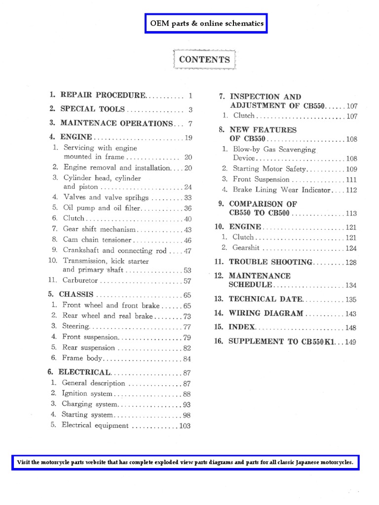 Honda CB500/CB550 Parts Diagrams | PDF
