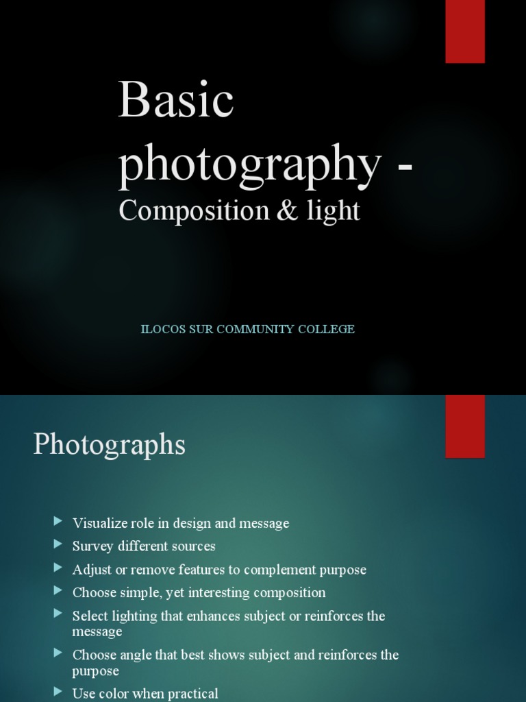 Basic Photography Composition Light Pdf Composition Visual