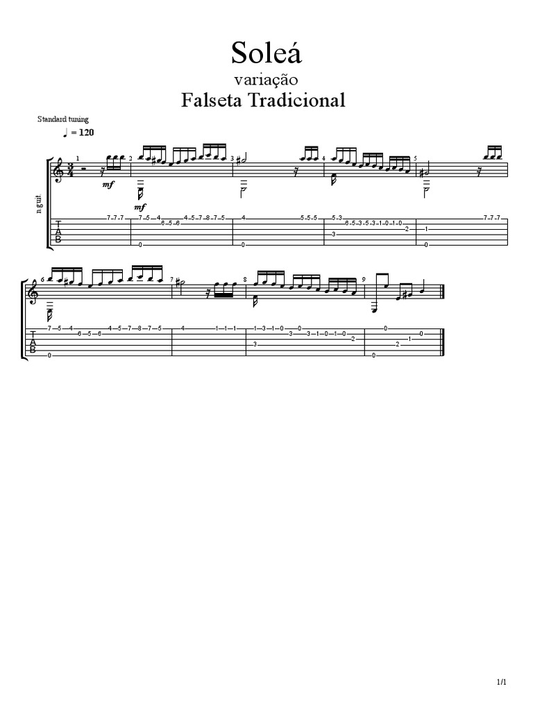 Traditional Soleá Falseta Tabs | PDF