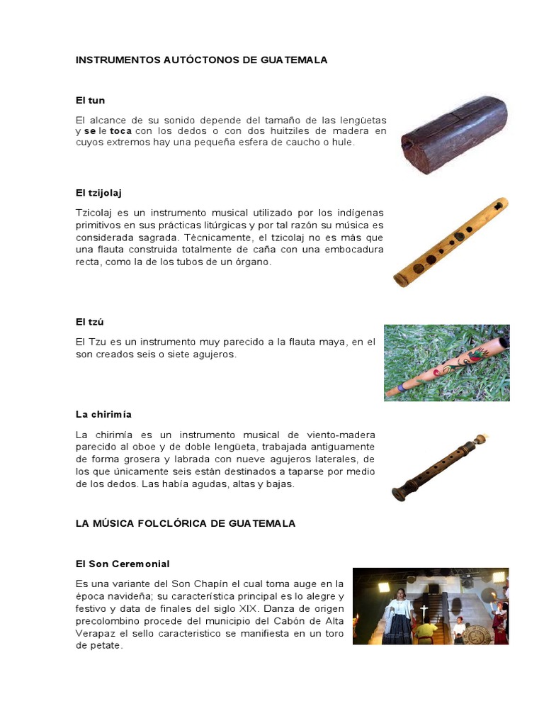 Instrumentos Autóctonos de Guatemala PDF Instrumentos musicales
