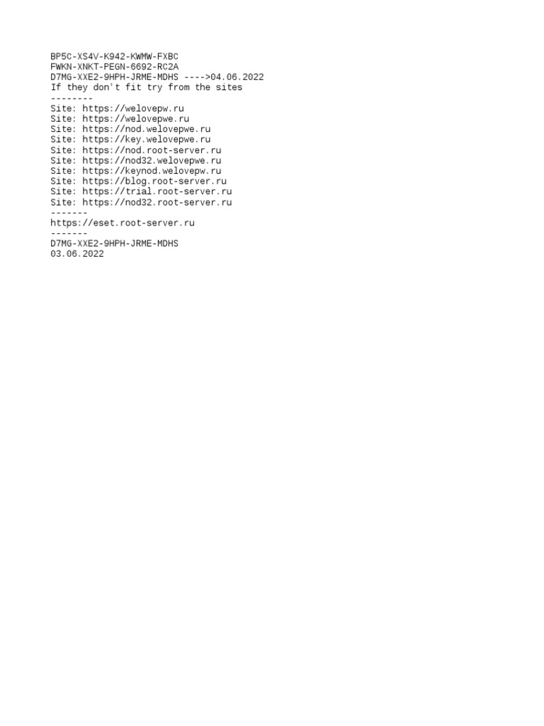 ESET Key Codes and Resources | PDF | Technology & Engineering