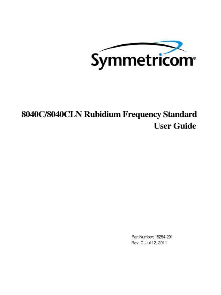 8040C Rubidium Frequency Standard Guide | PDF | Legal Liability ...
