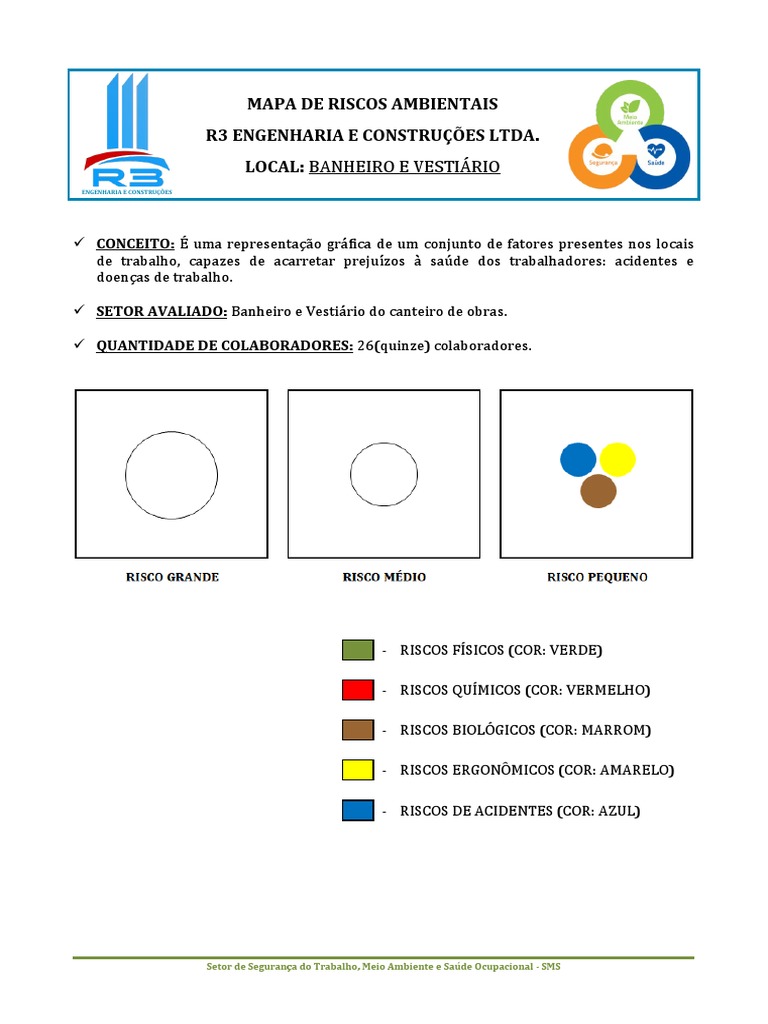 Mapa de Riscos - Banheiro e Vestiário | PDF