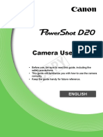 Canon D20 Waterproof Camera Guide