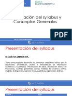Estadística descriptiva: conceptos básicos y presentación del syllabus
