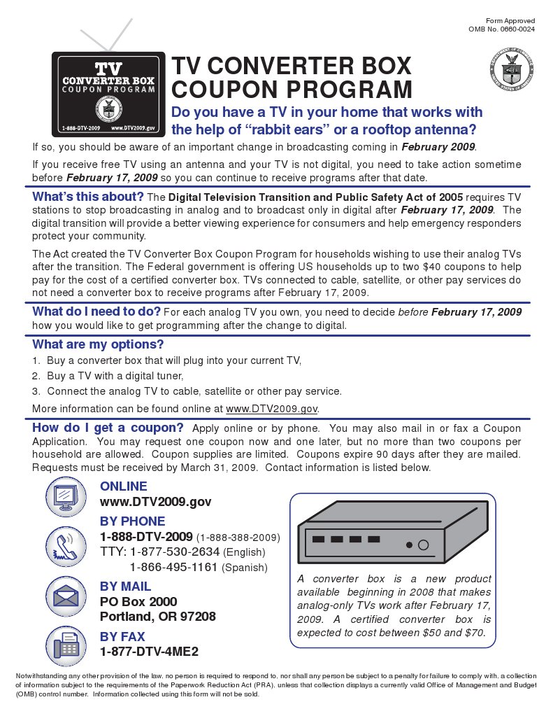 TV Converter Box Coupon Program | PDF | Set Top Box | Television