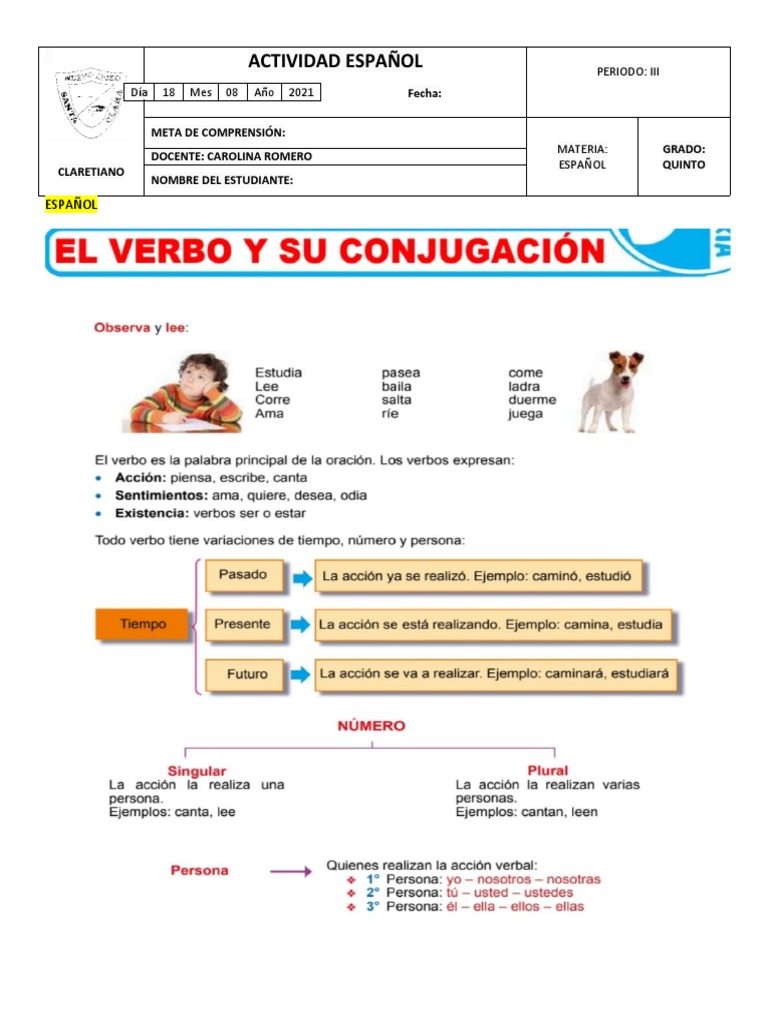 Español 18 de Agosto | PDF | Verbo | Mecánica del lenguaje