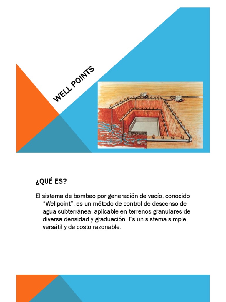 Sistema Wellpoint: Control de Agua Subterránea | PDF | Bomba | Agua