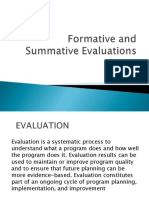 Formative and Summative Evaluation