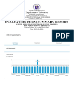 Evaluation Form Summary Report: Department of Education