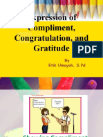Expression of Compliment, Congratulation, and Gratitude: by Etik Umayah, S.PD