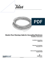 Electric Floor Warming Cable For Uncoupling Membrane: Installation Instructions