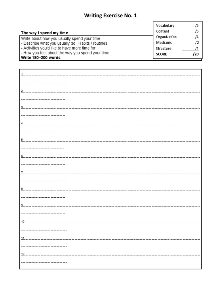 Time Management Writing Task | PDF