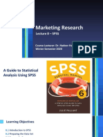Marketing Research: Lecture 8 - SPSS